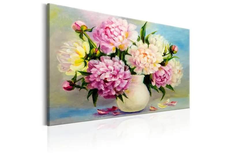 Tavle Peonies: Bouquet Of Happiness 120X80 - Artgeist sp. z o. o. - Innredning - Bilder & kunst - Lerretsbilder