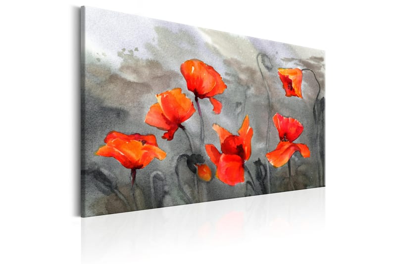 Tavle Poppies (Watercolour) 90X60 - Artgeist sp. z o. o. - Innredning - Bilder & kunst - Lerretsbilder