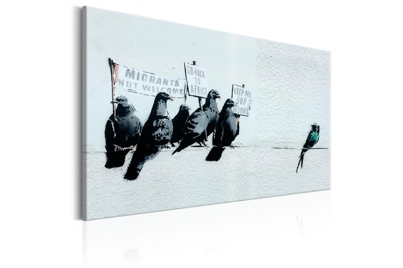 Tavle Protesting Birds By Banksy 90X60 - Artgeist sp. z o. o. - Innredning - Bilder & kunst - Lerretsbilder