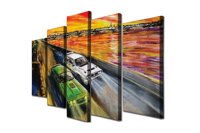 Veggdekorasjon Canvas Bilde 5-delt - Innredning - Bilder & kunst - Lerretsbilder