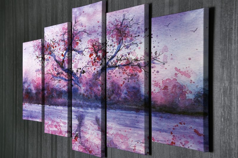 Veggdekorasjon Canvas Bilde 5-delt - Innredning - Bilder & kunst - Lerretsbilder