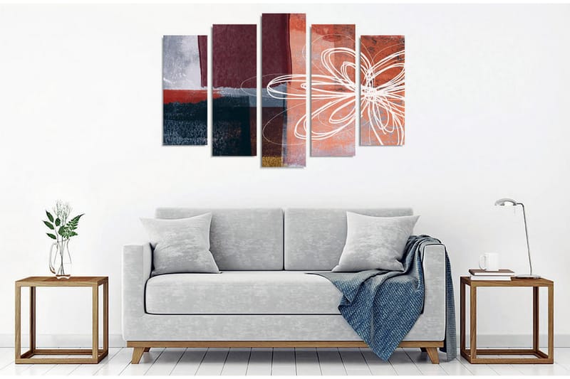 Veggdekorasjon Canvas Bilde 5-delt - Innredning - Bilder & kunst - Lerretsbilder