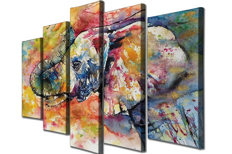 Veggdekorasjon Canvas Bilde 5-delt - Innredning - Bilder & kunst - Lerretsbilder