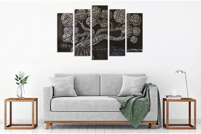 Veggdekorasjon Canvas Bilde 5-delt - Innredning - Bilder & kunst - Lerretsbilder
