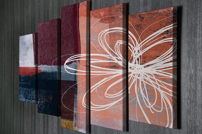 Veggdekorasjon Canvas Bilde 5-delt - Innredning - Bilder & kunst - Lerretsbilder