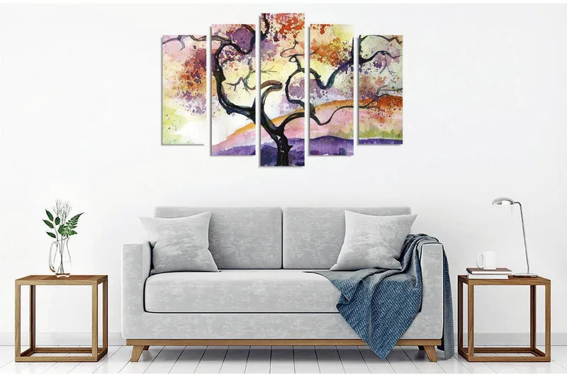 Veggdekorasjon Canvas Bilde 5-delt - Innredning - Bilder & kunst - Lerretsbilder