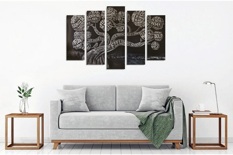 Veggdekorasjon Canvas Bilde 5-delt - Innredning - Bilder & kunst - Lerretsbilder