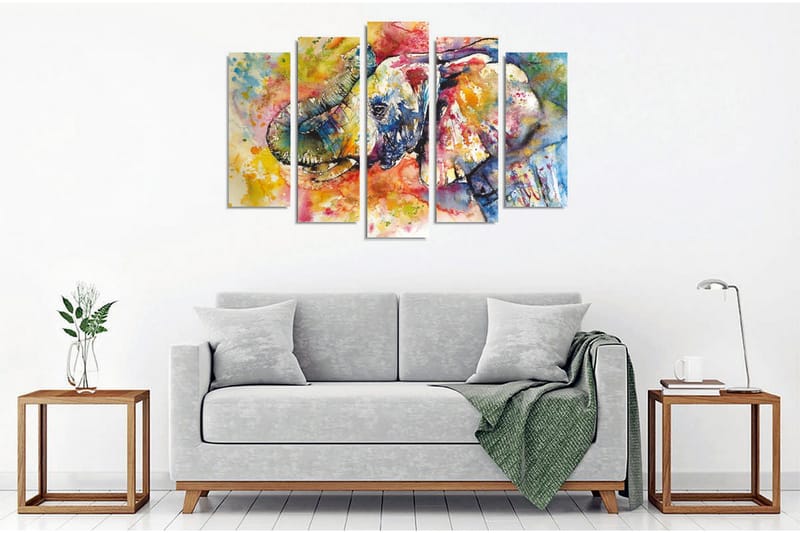 Veggdekorasjon Canvas Bilde 5-delt - Innredning - Bilder & kunst - Lerretsbilder