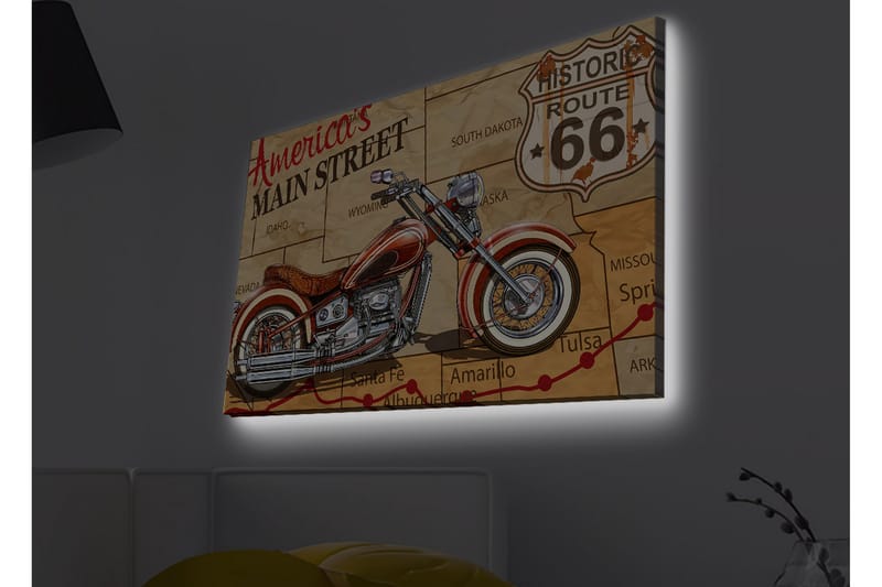 Veggdekorasjon LED-belysning Canvas Bilde - Innredning - Bilder & kunst - Lerretsbilder