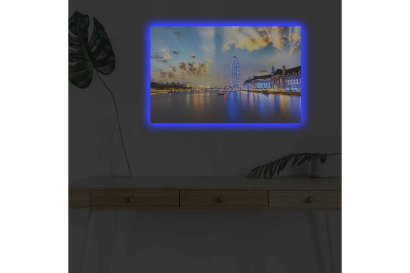 Veggdekorasjon LED-belysning Canvas Bilde - Innredning - Bilder & kunst - Lerretsbilder