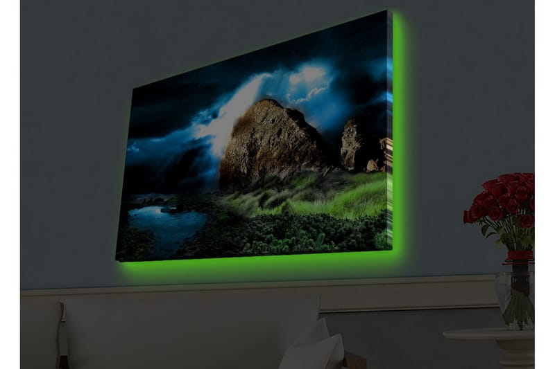 Veggdekorasjon LED-belysning Canvas Bilde - Innredning - Bilder & kunst - Lerretsbilder