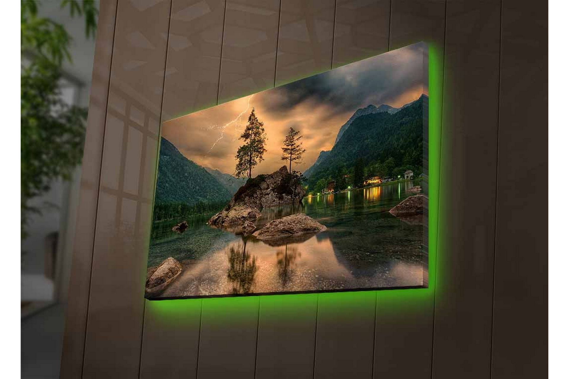 Veggdekorasjon LED-belysning Canvas Bilde - Innredning - Bilder & kunst - Lerretsbilder