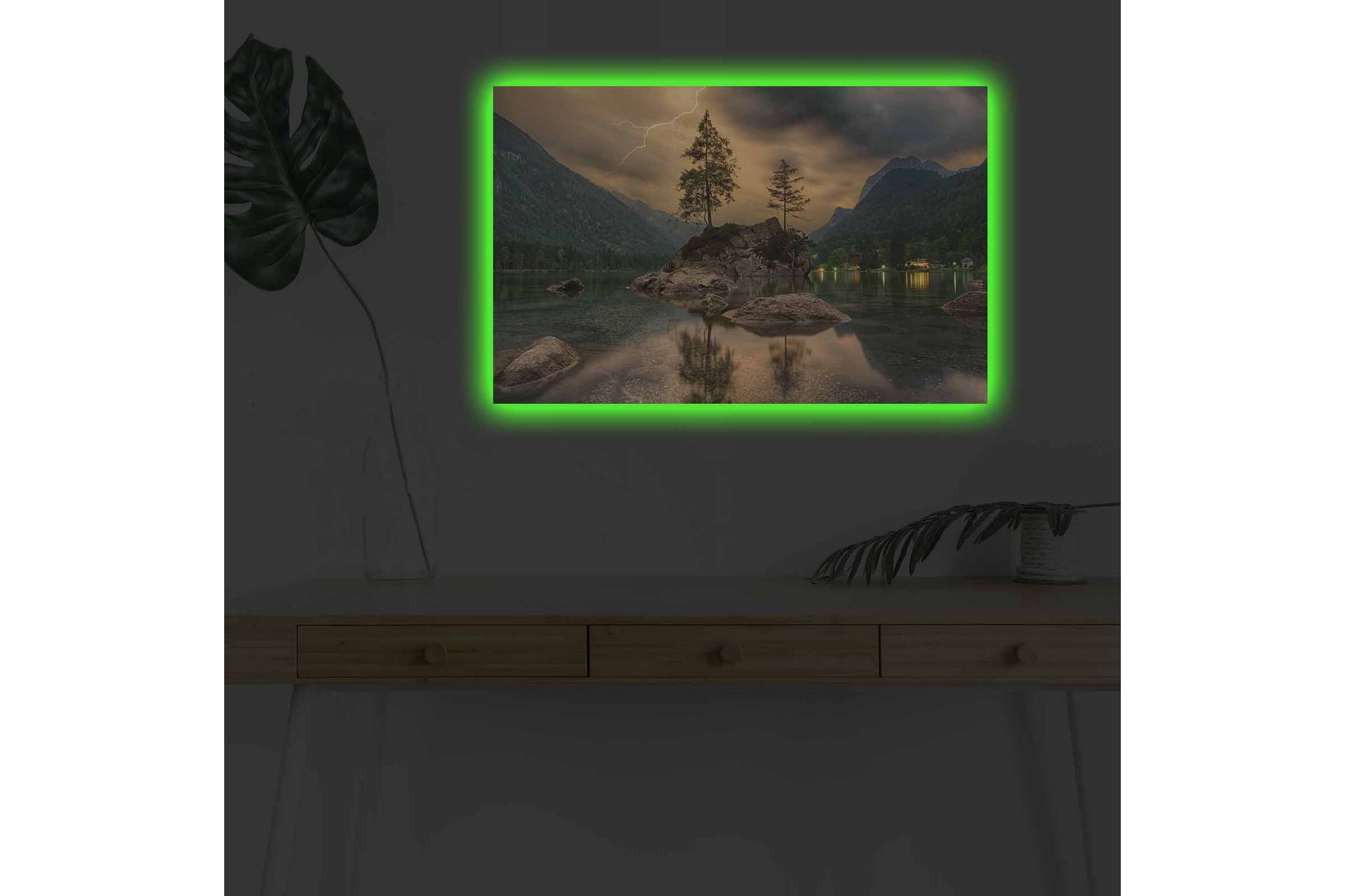Veggdekorasjon LED-belysning Canvas Bilde - Innredning - Bilder & kunst - Lerretsbilder