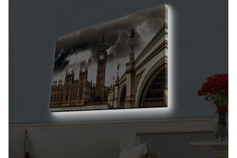 Veggdekorasjon LED-belysning Canvas Bilde - Innredning - Bilder & kunst - Lerretsbilder