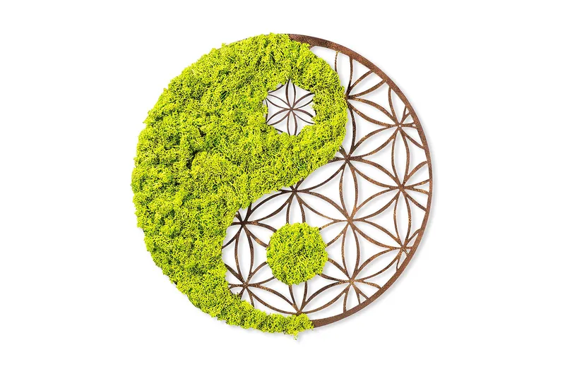 Yin Yang Canvasbilde, 44x44 cm