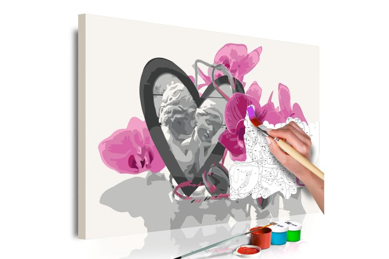 Gjør-det-selv Maleri Angel&Heart & Pink Orchid 60x40 cm, Artgeist sp. z o. o.