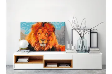 Gjør-det-selv-maleri Løve 60x40 cm - Artgeist sp. z o. o. - Innredning - Bilder & kunst - Male selv