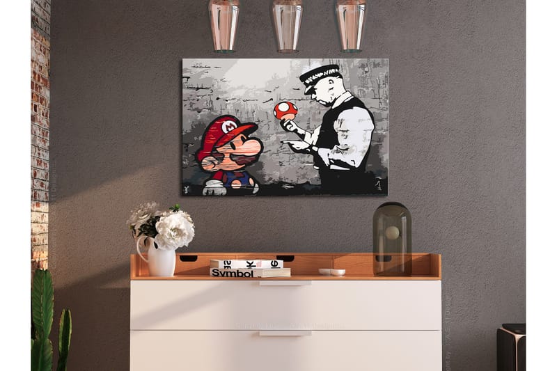 Gjør-det-selv Maleri Mario Banksy 60x40 cm - Artgeist sp. z o. o. - Innredning - Bilder & kunst - Male selv