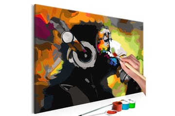 Gjør-det-selv-maleri Monkey In Headphones 60x40 cm - Artgeist sp. z o. o. - Innredning - Bilder & kunst - Male selv