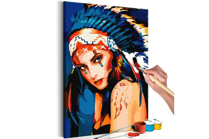 Gjør-det-selv Maleri Native American Girl 40x60 cm, Artgeist sp. z o. o.