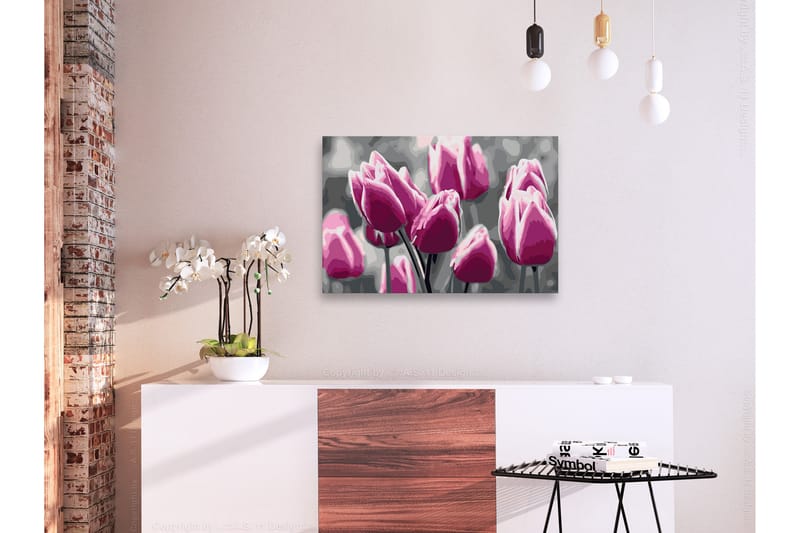 Gjør-det-selv Maleri Tulip Field 60x40 cm - Artgeist sp. z o. o. - Innredning - Bilder & kunst - Male selv
