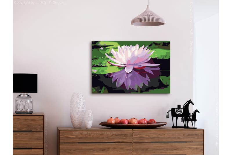 Gjør-det-selv-maleri Vannlilje 60x40 cm - Artgeist sp. z o. o. - Innredning - Bilder & kunst - Male selv