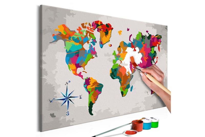 Gjør-det-selv-maleri Verdenskart 60x40 cm, Artgeist sp. z o. o.