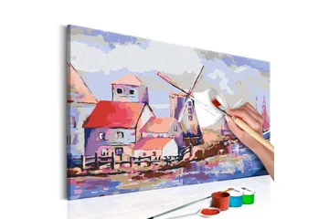 Gjør-det-selv-maleri Vindmøller Landskap 60x40 cm - Artgeist sp. z o. o. - Innredning - Bilder & kunst - Male selv