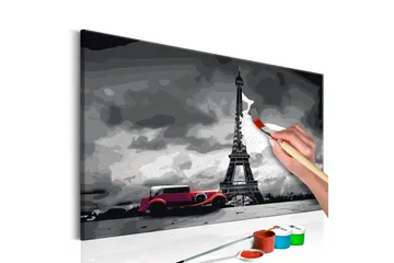 Gjør-det-selv-maleri Paris Red Limousine 60x40 cm - Artgeist sp. z o. o. - Innredning - Bilder & kunst - Male selv