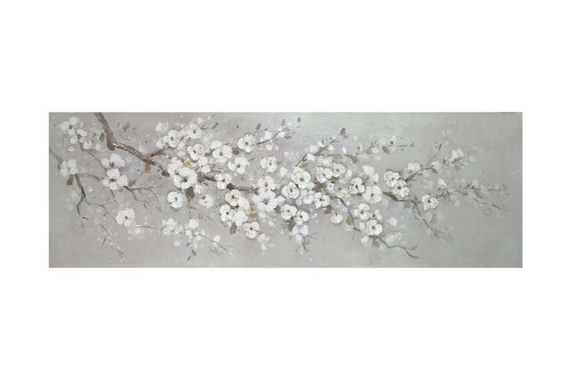 Oljemaleri 50x150 cm hvit - Innredning - Bilder & kunst - Oljemaling