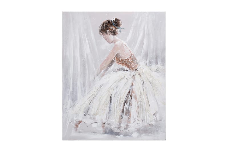 Oljemaleri 80x100 cm dame i hvit - Innredning - Bilder & kunst - Oljemaling