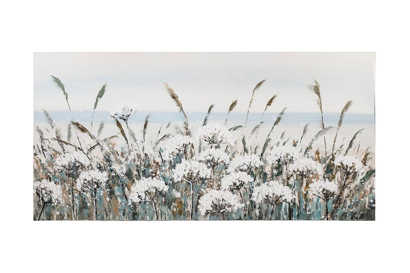 Oljemaleri Hvite Engblomster - Innredning - Bilder & kunst - Oljemaling