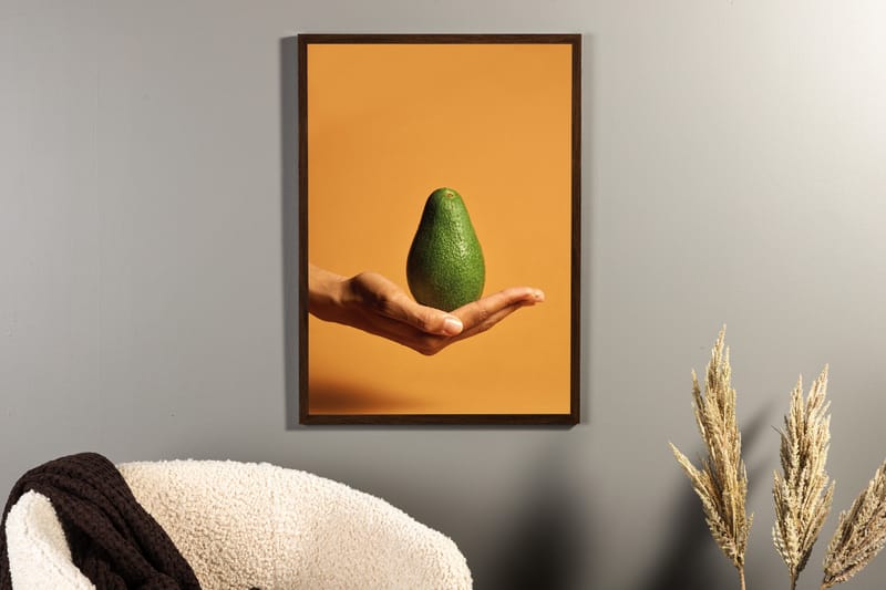 Poster Avocado 70x100 cm - Oransje/Grønn - Posters