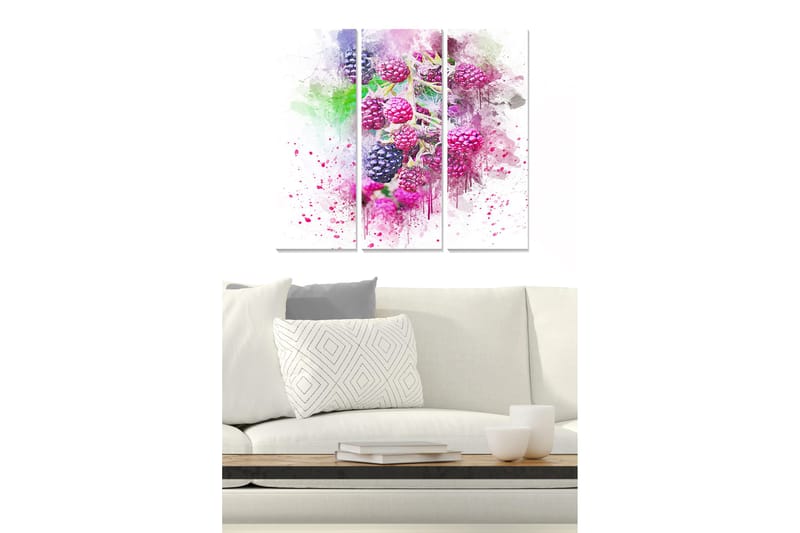 Canvasbilde Floral 3-pk flerfarget, 22x05 cm