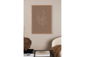 Poster Drawed leaf 30x40 cm - Brun - Innredning - Bilder & kunst - Posters
