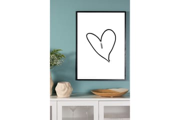 Poster Heart 50x70 cm - Sort/Hvid - Innredning - Bilder & kunst - Posters