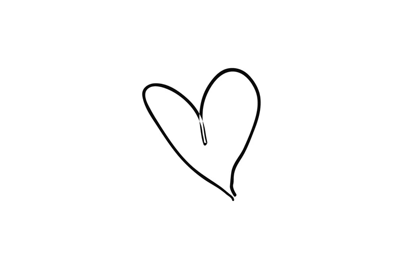 Poster Heart 50x70 cm, Sort/Hvid