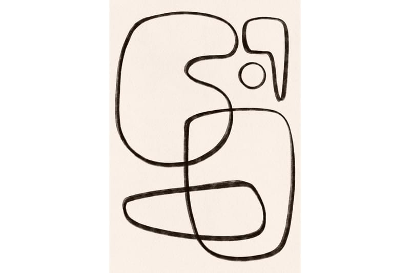 Poster Line art 70x100 cm, Hvid/Sort