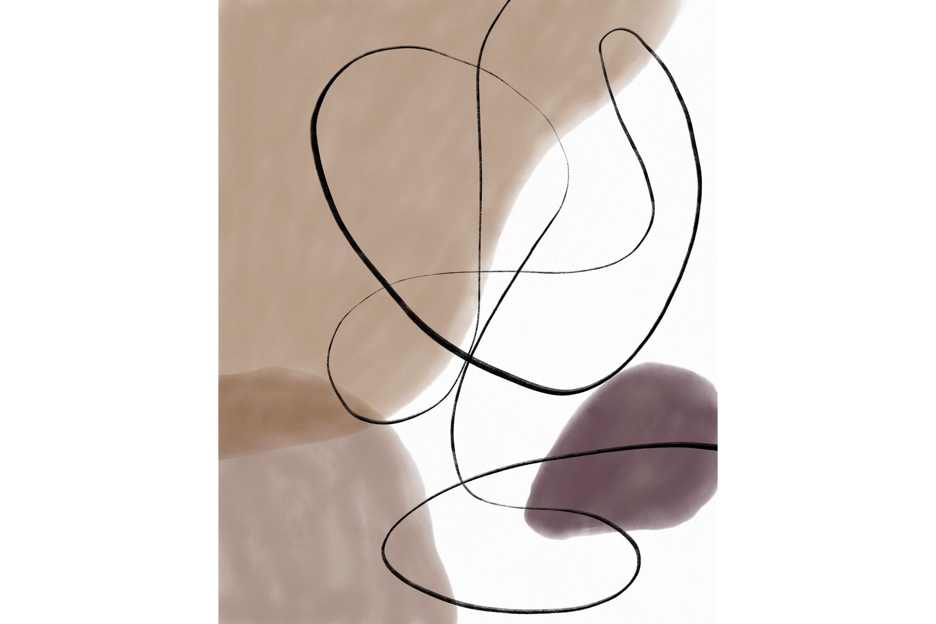 Poster Lines 21x30 cm - Beige