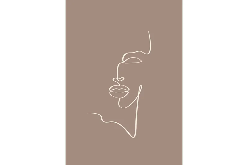 Poster Siluette 21x30 cm, Brun