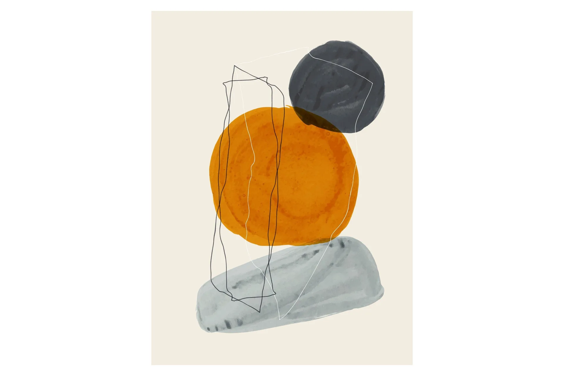Poster Stones 50x70 cm - Beige