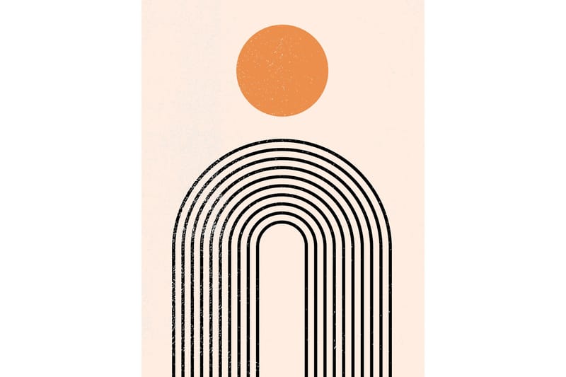 Poster Tempel 21x30 cm, Beige