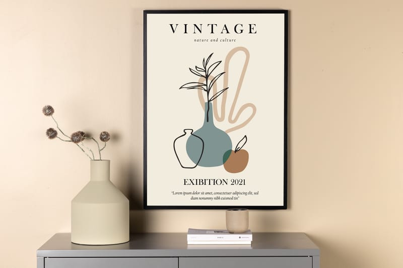Poster Vintage 21x30 cm - Beige - Innredning - Bilder & kunst - Posters