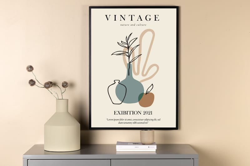 Poster Vintage 21x30 cm - Beige - Posters