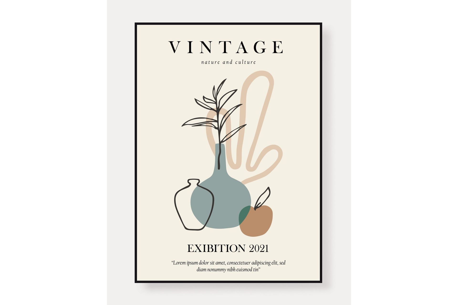 Poster Vintage 21x30 cm - Beige