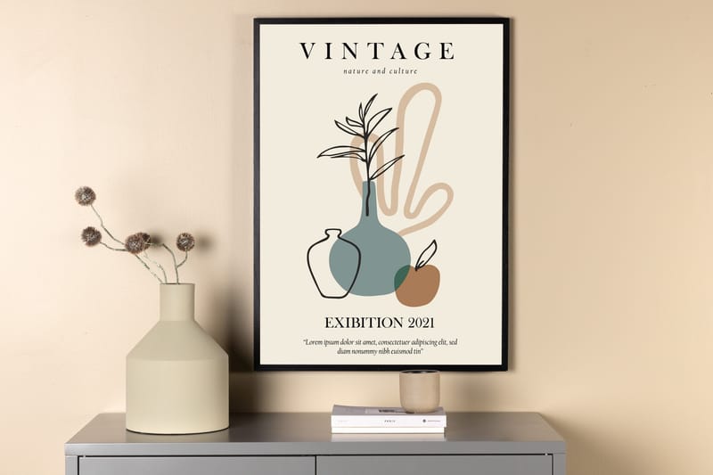 Poster Vintage 21x30 cm - Beige - Innredning - Bilder & kunst - Posters
