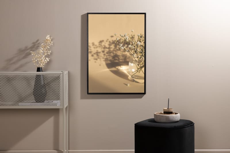 Poster white flowers 50x70 cm - Beige - Posters