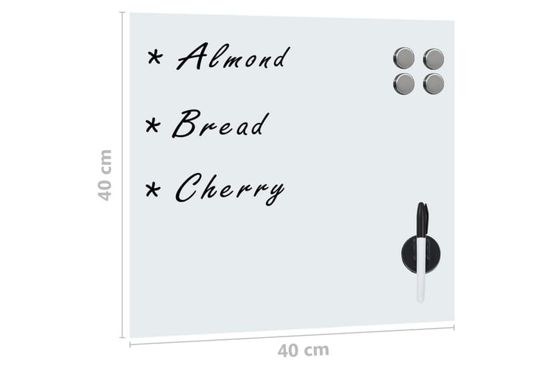 Veggmontert magnetisk tavle glass 40x40 cm - Innredning - Bilder & kunst - Presentasjonstavle & tegnetavle - Whiteboard