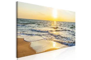 Tavla Calm Waves (1 Part) Narrow Golden 135x45 - Innredning - Bilder & kunst - Lerretsbilder