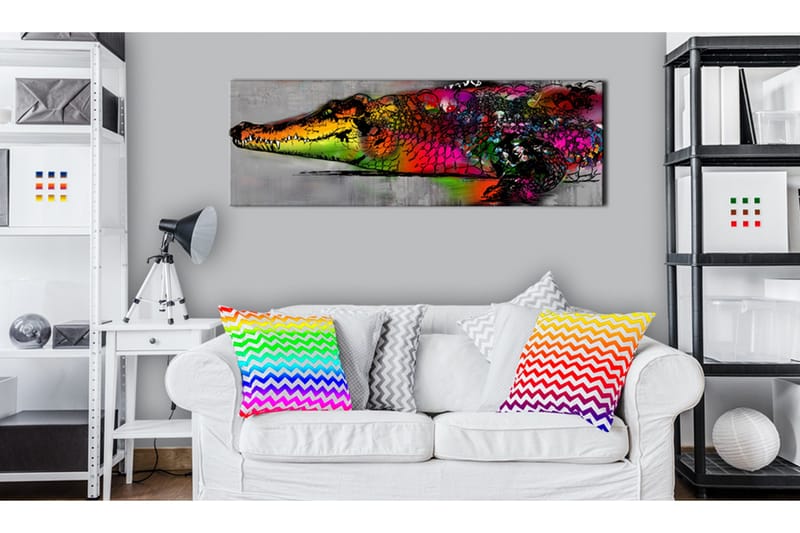 Tavla Colourful Alligator VALUE_MISSING_2 120x40 - Innredning - Bilder & kunst - Lerretsbilder